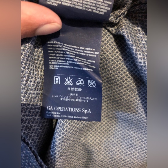 Armani Jeans TM Blue Men’s Authentic HalfButton Down Long Sleeve Shirt XL - Picture 12 of 14